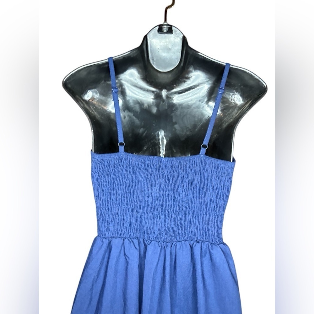 Ecowish Women Dresses Summer Tie Front V-Neck Spaghetti Strap Button Down A-Line - Picture 3 of 8
